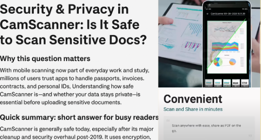 Security & Privacy in CamScanner: Is It Safe to Scan Sensitive Docs?